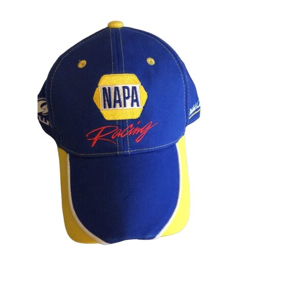 Napa Racing Adjustable Blue & Yellow Cap With Embroidered Logo - Picture 1 of 4